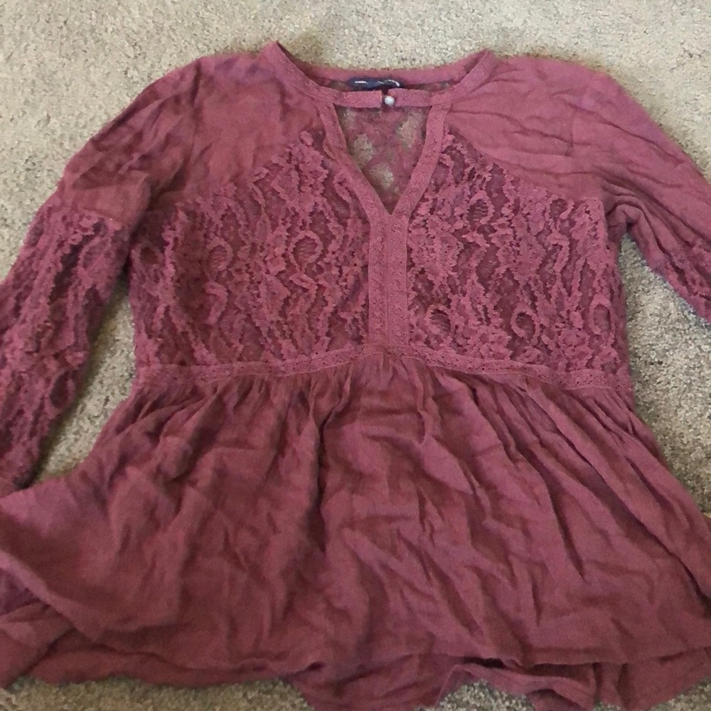 maroon lace blouse!!